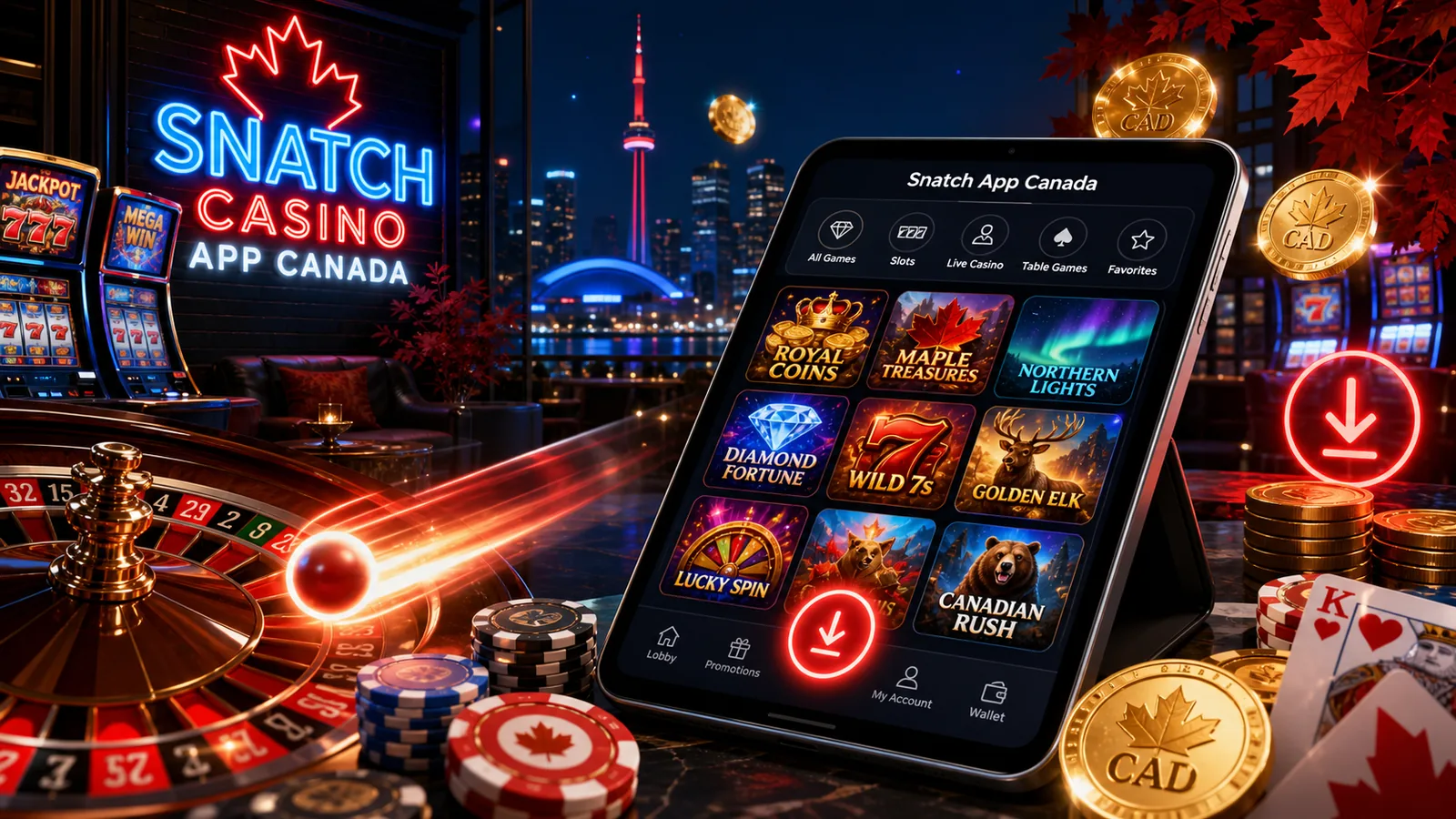 Snatch Casino App Canada content banner