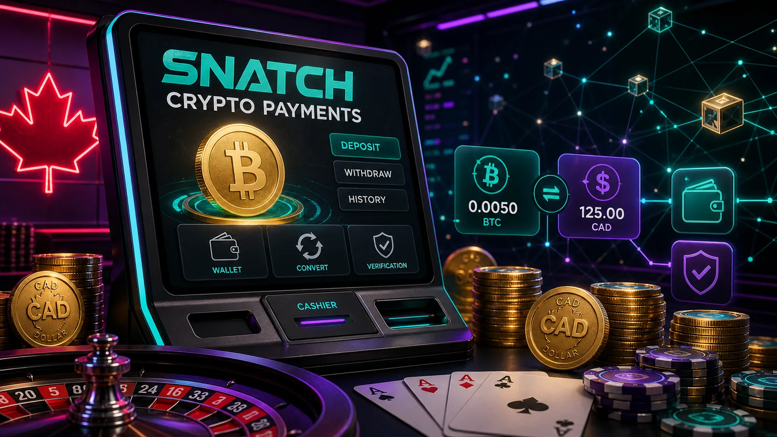 Snatch Casino Crypto Payments Canada content banner